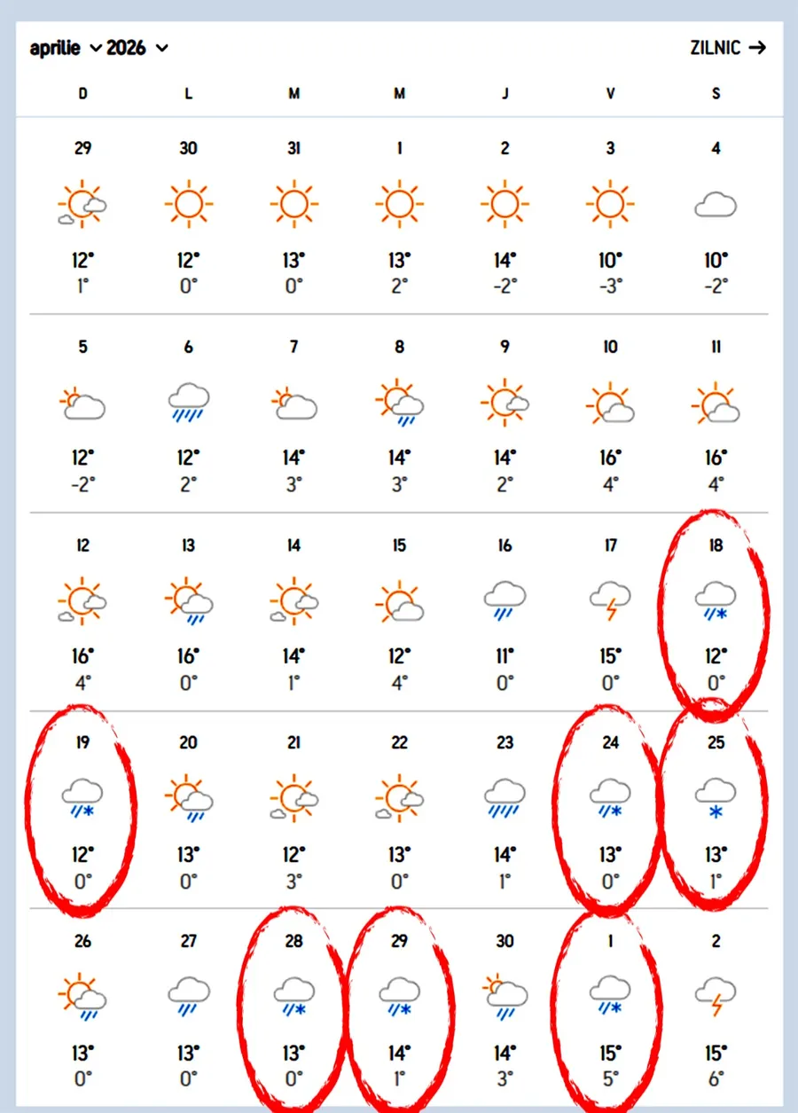 Ninge în aprilie și în mai, în România!
