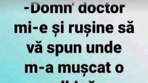 BANCUL ZILEI | Domn' doctor, mi-e și rușine să vă spun unde m-a mușcat o albină!