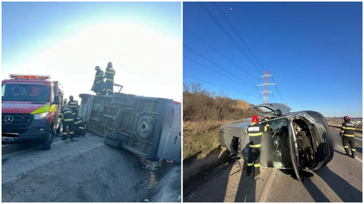 Accident grav în Cluj-Napoca! Un microbuz cu 10 pasageri, implicat în coliziune