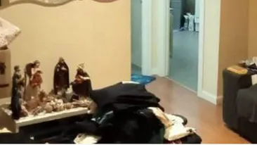 Detaliul incredibil pe care l-a observat un viitor chiriaș într-un anuț imobiliar. În fundal se observă o siluetă ciudată