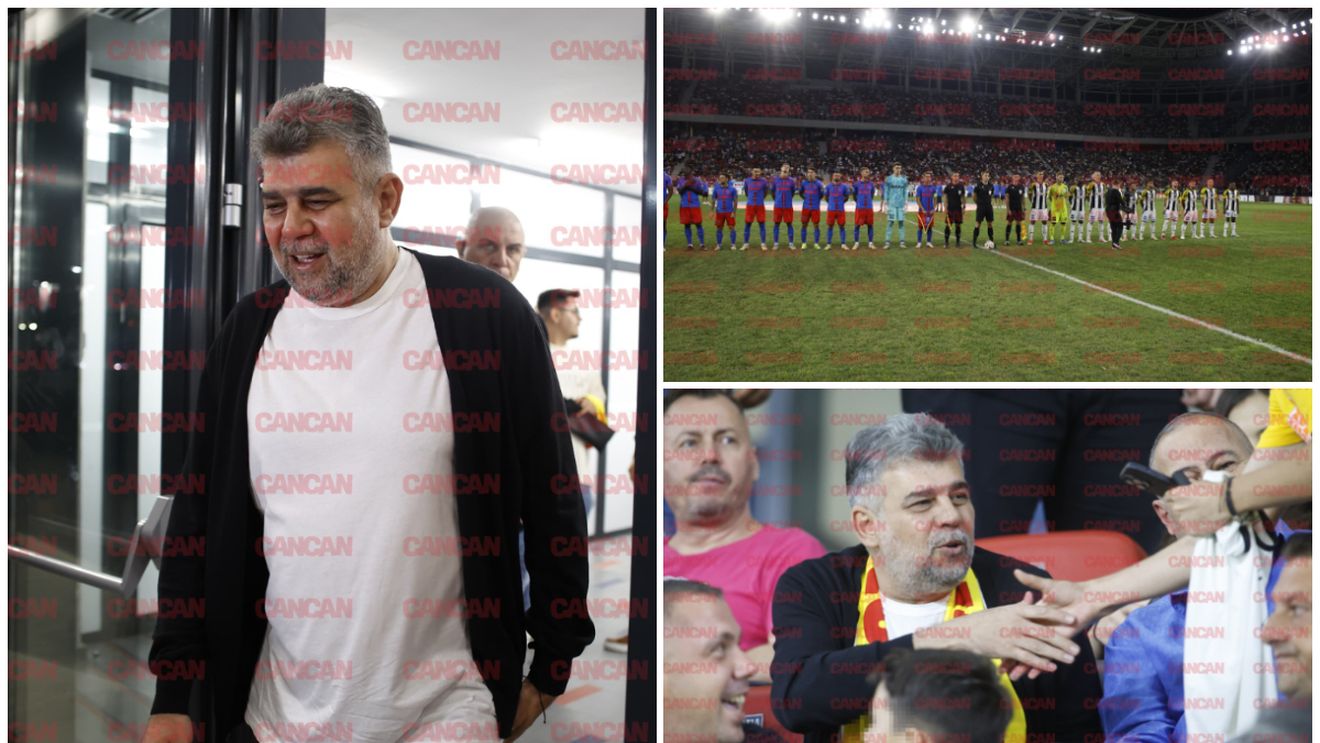 Cum a apărut Marcel Ciolacu în tribune, la meciul FCSB! Premierul României a fost luat cu asalt de suporteri