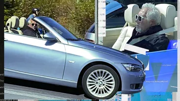 Un ”playboy” adevărat nu se demodează niciodată! Ovidiu Lipan Țăndărică a făcut spectacol pe străzi în mașina decapotabilă
