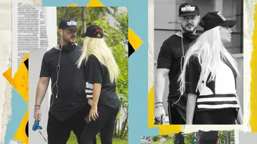 Avem primele imagini cu Victor Slav și noua iubită + câinele, la plimbare ca o adevărată familie