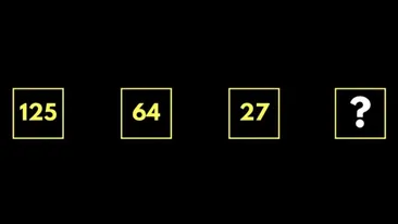 TEST IQ exclusiv pentru genii | Ce număr urmează în seria 125, 64, 27?