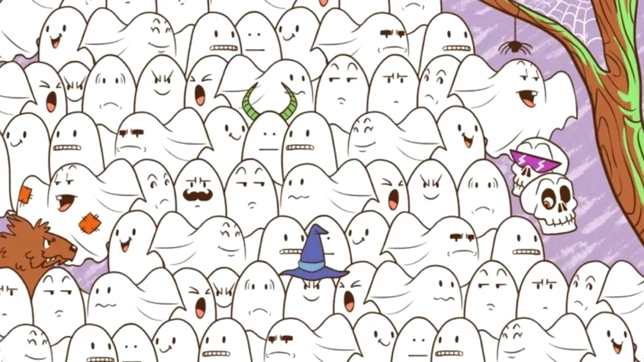 Test de perspicacitate | Numai geniile adevărate văd ursul polar ascuns între fantome, în 20 de secunde