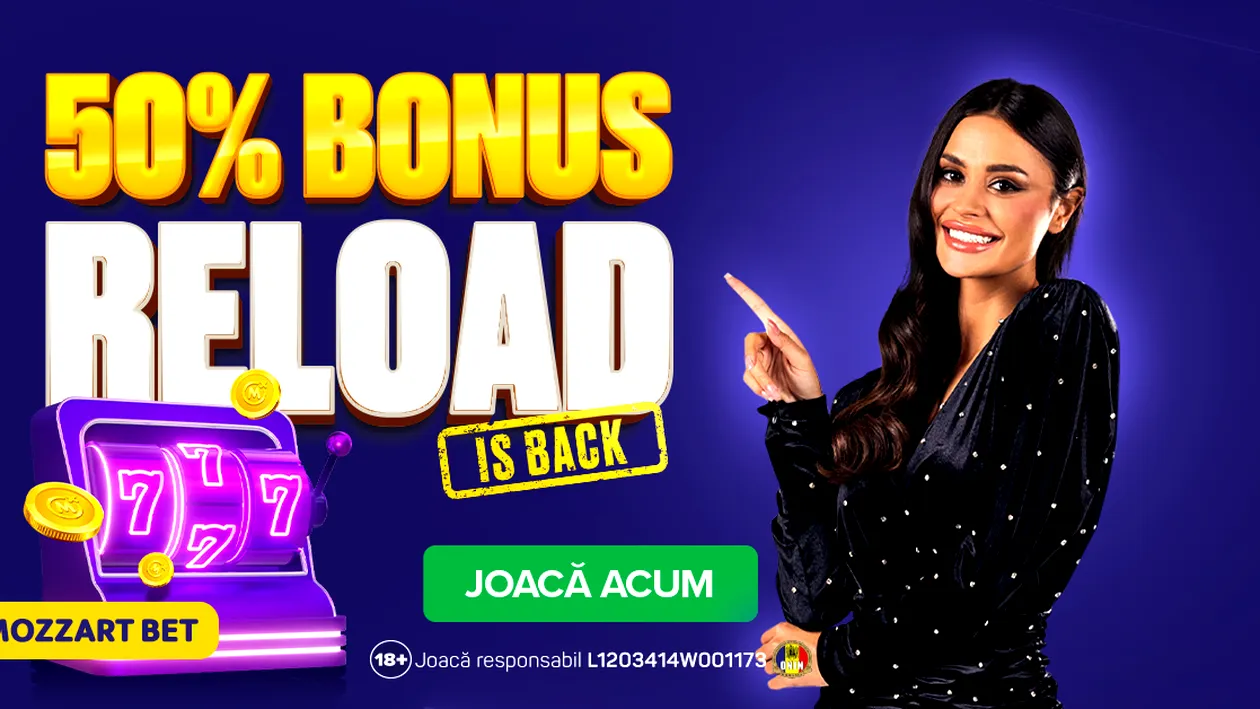 (P) RELOAD 50% la Mozzart Bet – Vineri devine ziua ta norocoasă!