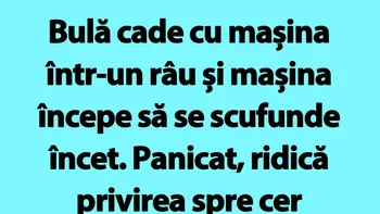 Bancul de sâmbătă | Bulă cade cu mașina într-un râu și mașina începe să se scufunde încet