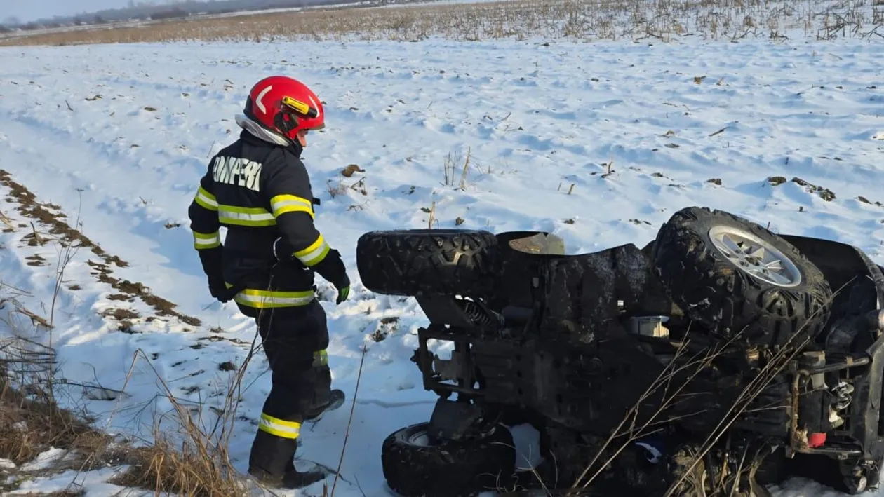 Tragedie în Florești, Giurgiu! Un tânăr s-a răsturnat cu ATV-ul în camp și a fost găsit după mai multe ore