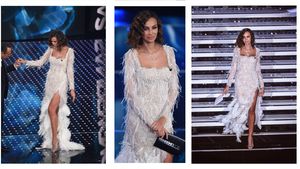 Aparitie fabuloasa a Madalinei Ghenea la Sanremo Romanca i-a innebunit pe italieni cu o tinuta marca Cristina Savulescu!