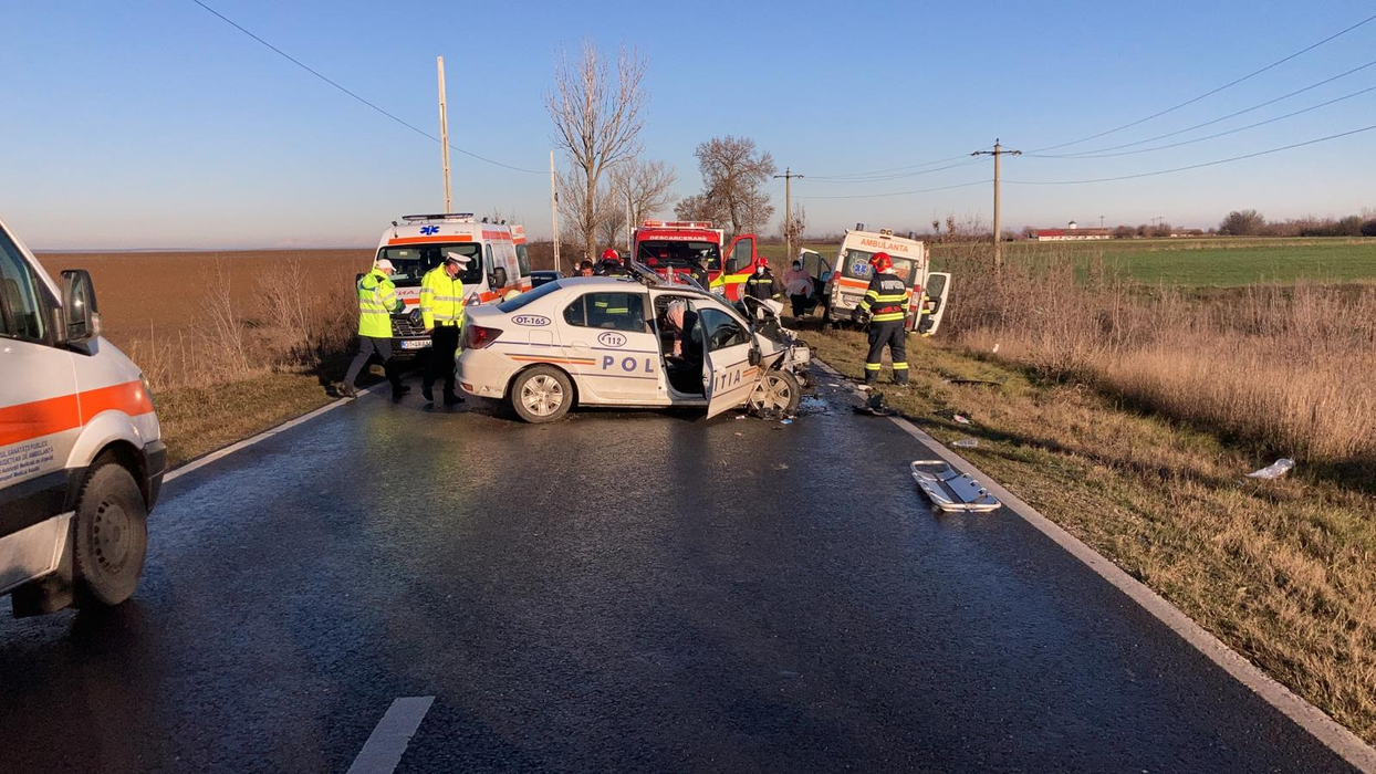 Scene de la locul accidentului din Olt