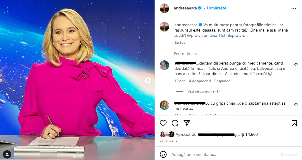 Andreea Esca a ajuns la vârsta de 51 de ani /Foto: Instagram