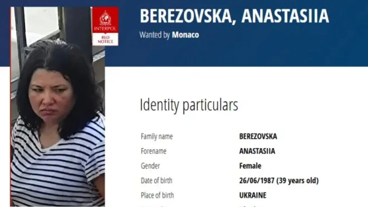Interpol a identificat suspecta în cazul atentatului cu bombă din Monaco. Anastasiia Berezovska este dată în urmărire internațională