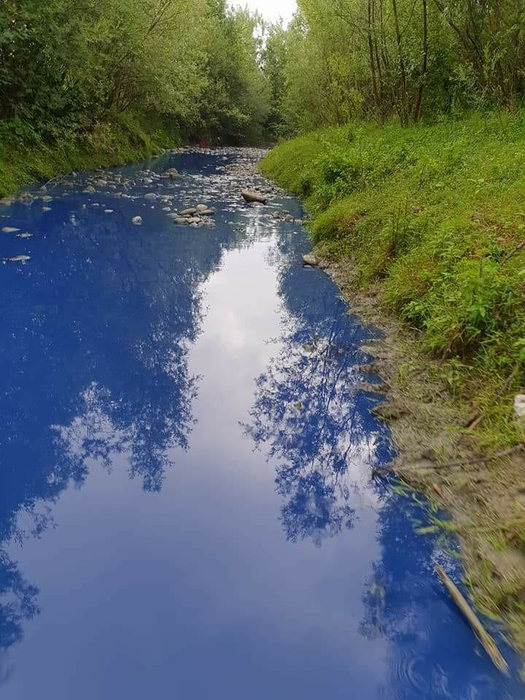 Râul arată de parcă ar fi de cerneală
