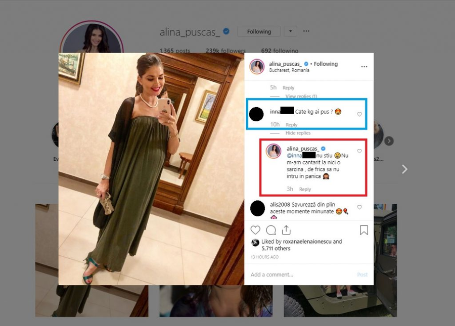 Alina Pușcaș numără zilele până când va veni pe lume cel de-al treilea copil pe care îl are cu soțul ei, Mihai Stoenescu. Sursa foto: Instagram