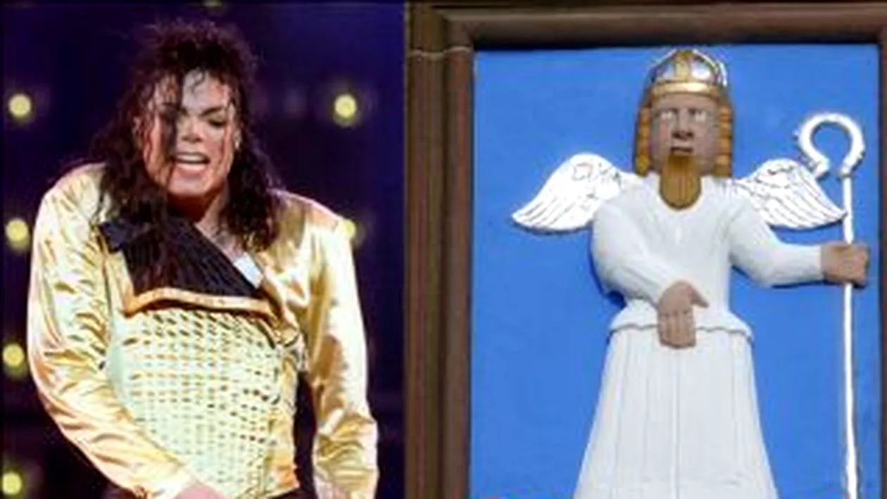 O statuie a Sfantului Mihail imita una din miscarile de dans ale lui Michael!
