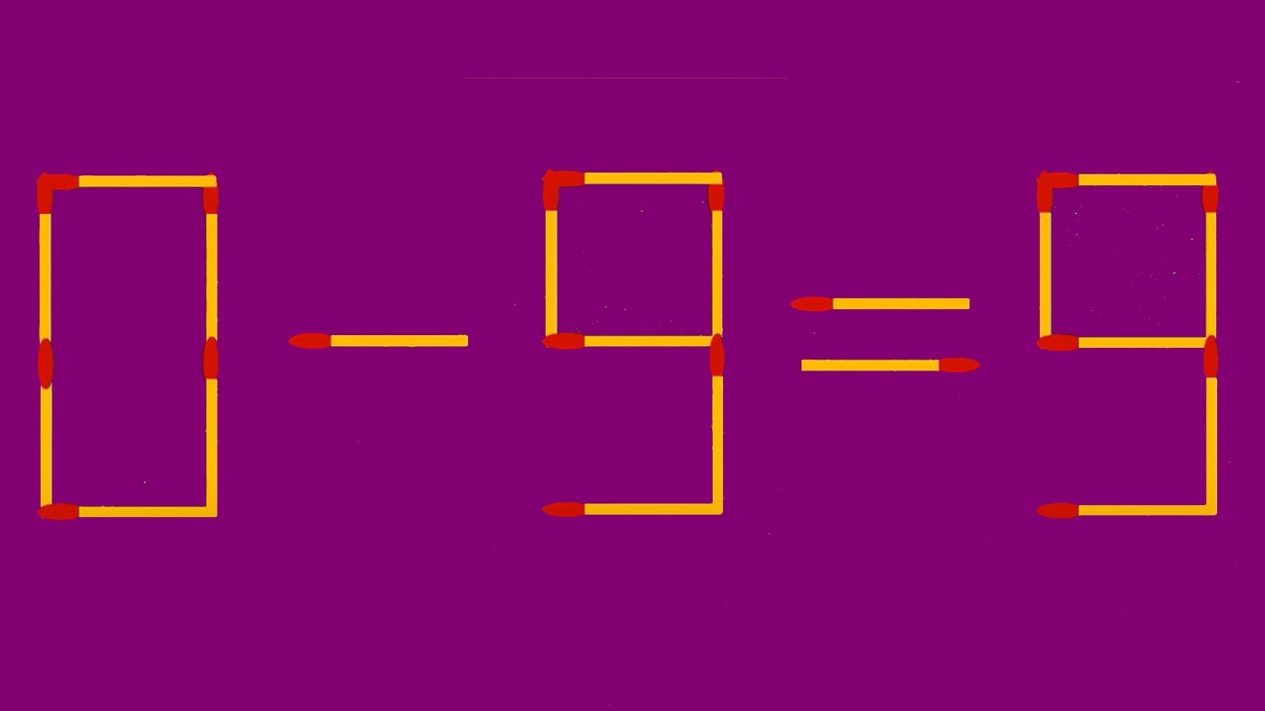 Test IQ cu chibrituri | Mutați un băț pentru a corecta 0 - 9 = 9