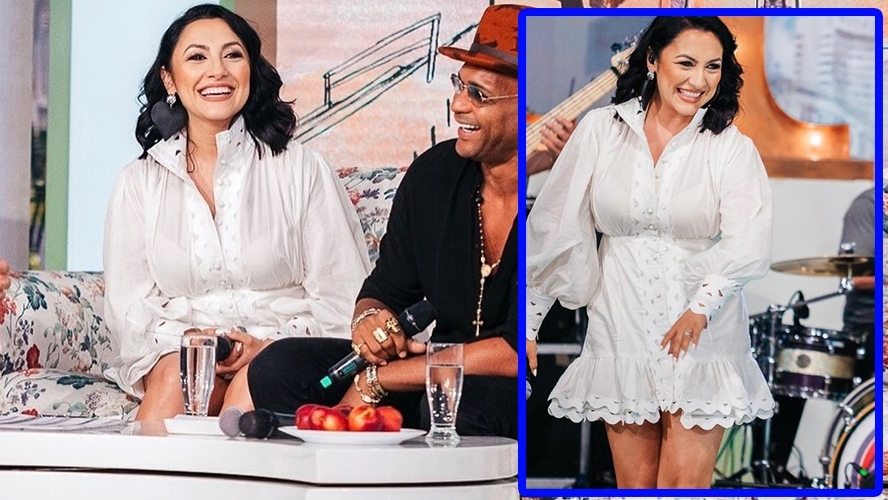Andra Măruță, într-o rochiță prea scurtă în direct la Pro TV! Când s-a așezat pe canapea, telespectatorii au văzut tot