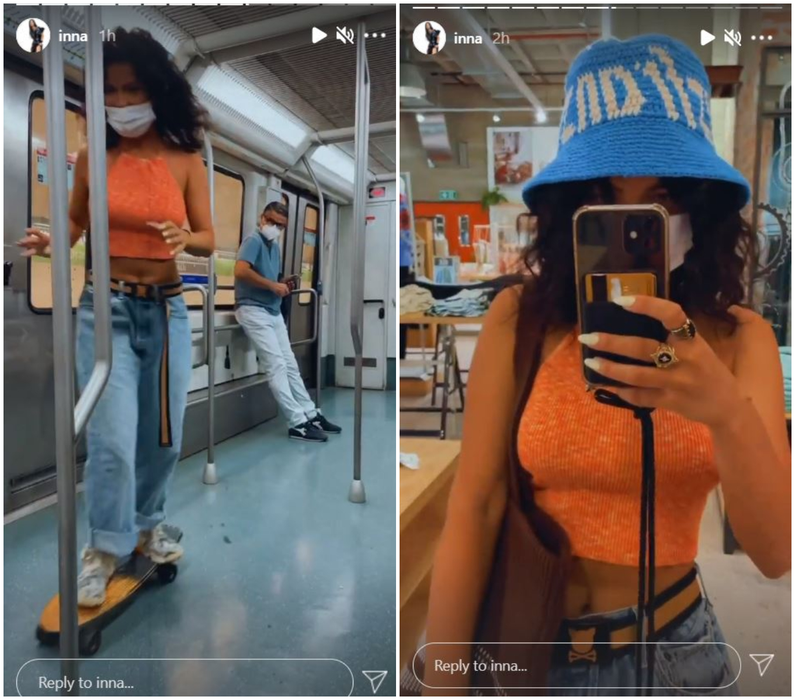Inna se află în Barcelona. Sursă: Instastory