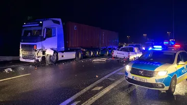 Accident cu multiple victime pe A3, zona Ștefăneștii de Jos. Au fost solicitate patru ambulanțe | FOTO + VIDEO