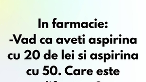 Bancul de weekend | Ce este aspirina la 50 lei, de fapt