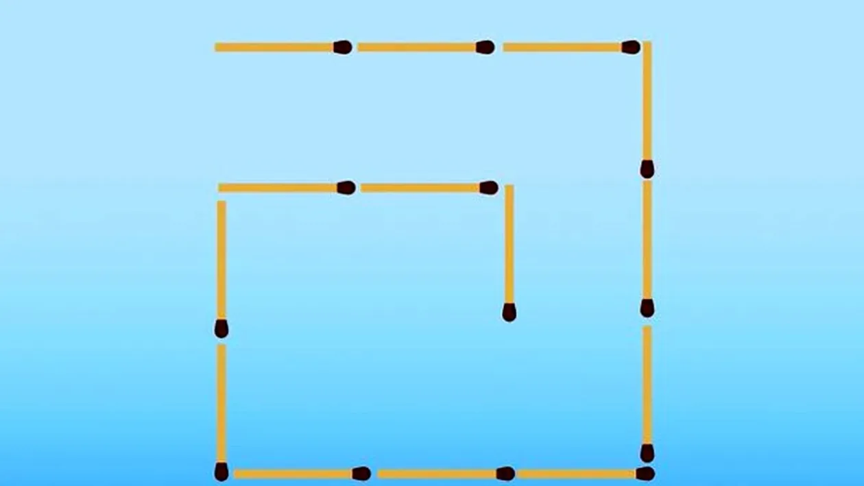Test de inteligență pentru genii | Mutați 2 bețe de chibrit pentru a obține 2 pătrate