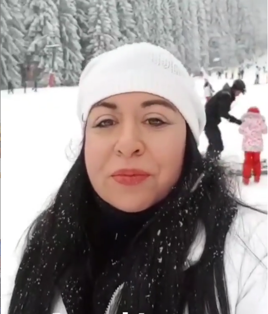 Cum a apărut Oana Roman pe pârtie, la Poiana Brașov