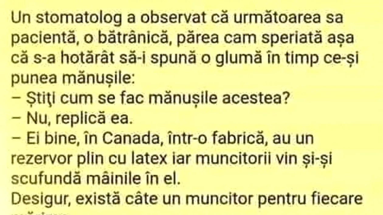 BANC | Dentistul și pacienta pensionară