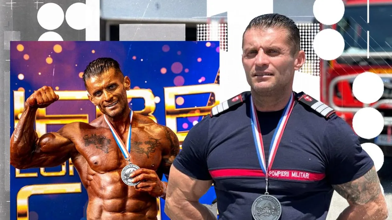 El e pompierul din Mehedinți care a devenit vicecampion european la culturism