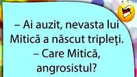 BANCUL ZILEI | Nevasta lui Mitică angrosistul a născut tripleți