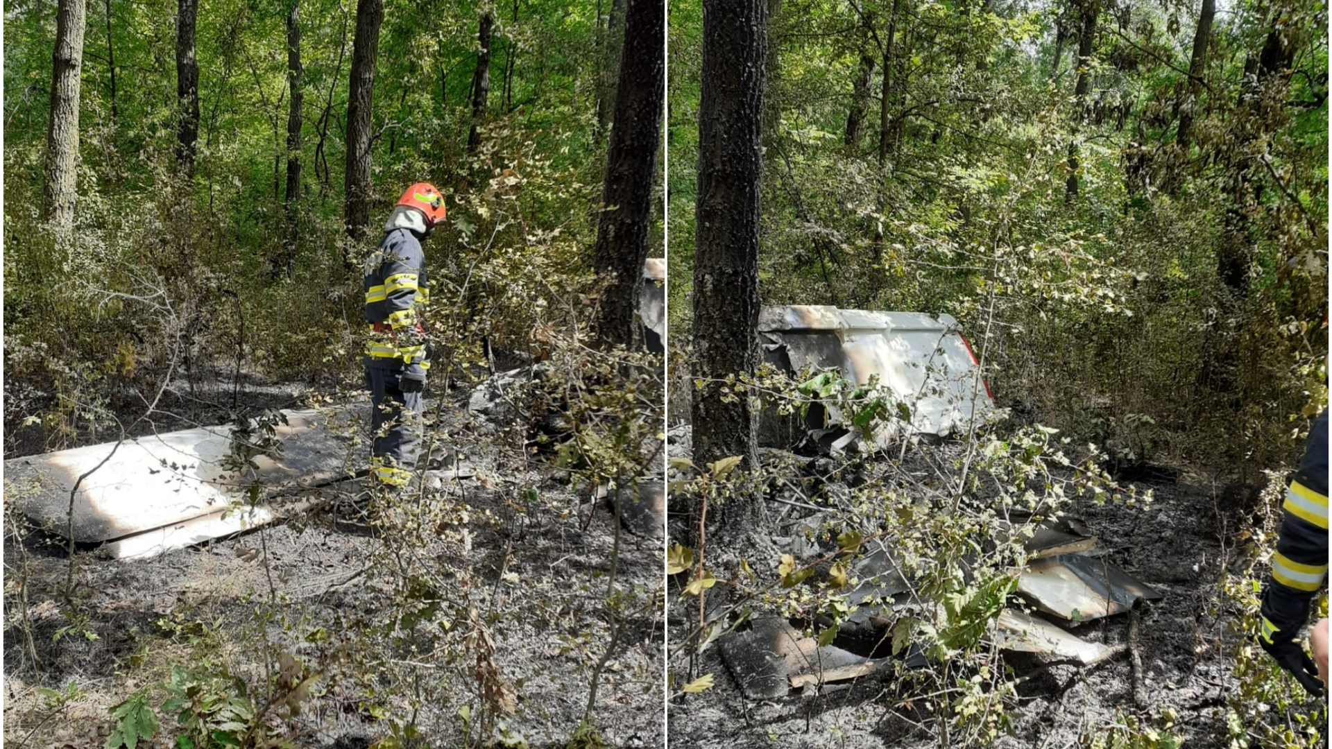 Tragedie în Giurgiu. Două persoane au murit, după ce un avion s-a prăbușit