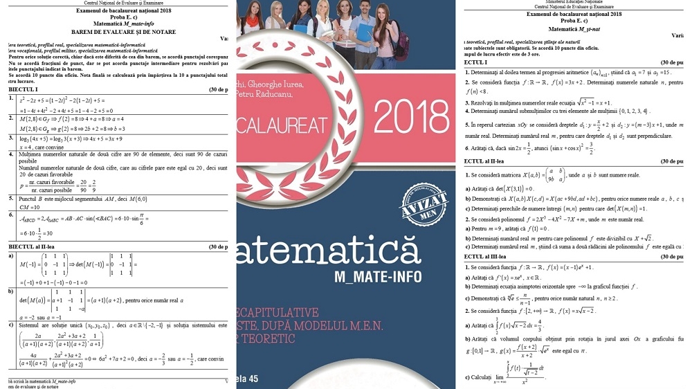 Bacalaureat 2018, sesiunea de toamnă. Rezolvarea subiectelor la matematică