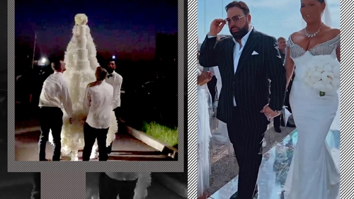 Primele imagini cu tortul de nuntă regal! Momentul i-a lăsat mască pe invitații lui Florin Salam și ai Roxanei Dobre