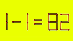Test IQ exclusiv pentru genii | Corectați 1 - 1 = 82, mutând un singur chibrit