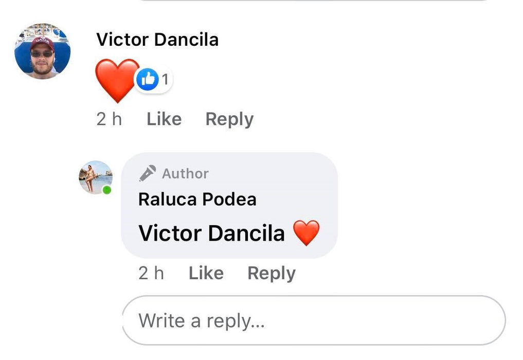 Victor Dăncilă și Raluca Podea, ”tatonări” pe o rețea de socializare