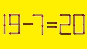 Test IQ cu chibrituri | Mutați un singur băț, pentru a corecta 19 - 7 = 20