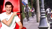 A început „campania”, iar noi avem dovada... Tudor Chirilă face baie de mulțime pe bicicletă!