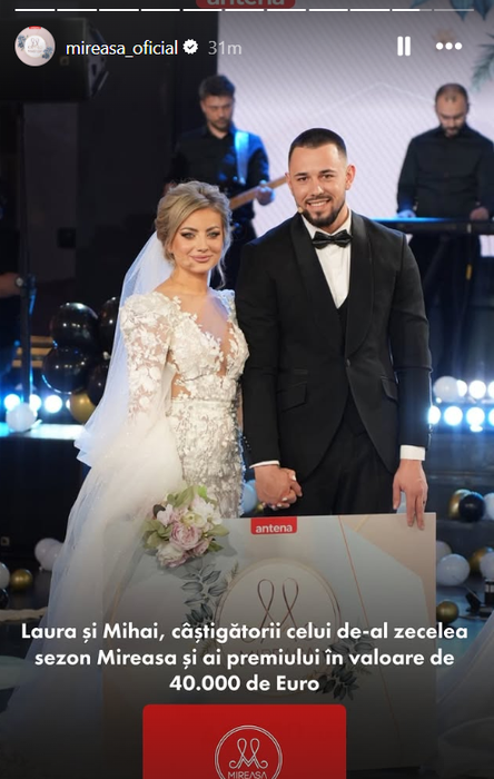 Câștigătorii emisiunii Mireasa 2025. Ce cuplu a plecat acasă cu 40.000 de euro