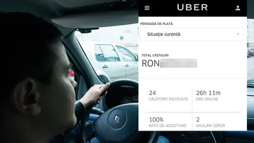 Am rupt normele. Câți lei a câștigat un șofer de Uber din București în 26 de ore și 11 minute