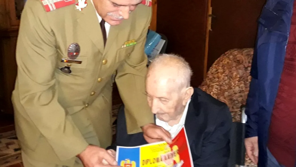 Surpriză pentru un veteran de război din Slatina, care a împlinit 100 de ani
