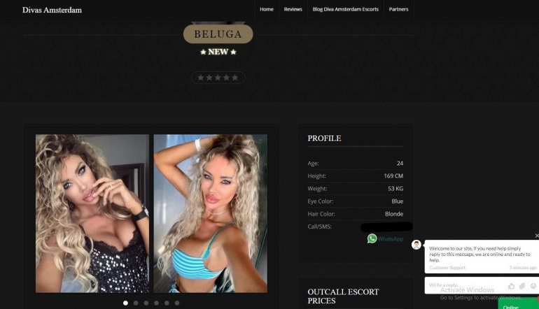 Bianca Drăgușanu, pe un site de escorte din Olanda. Câți euro cere pe oră