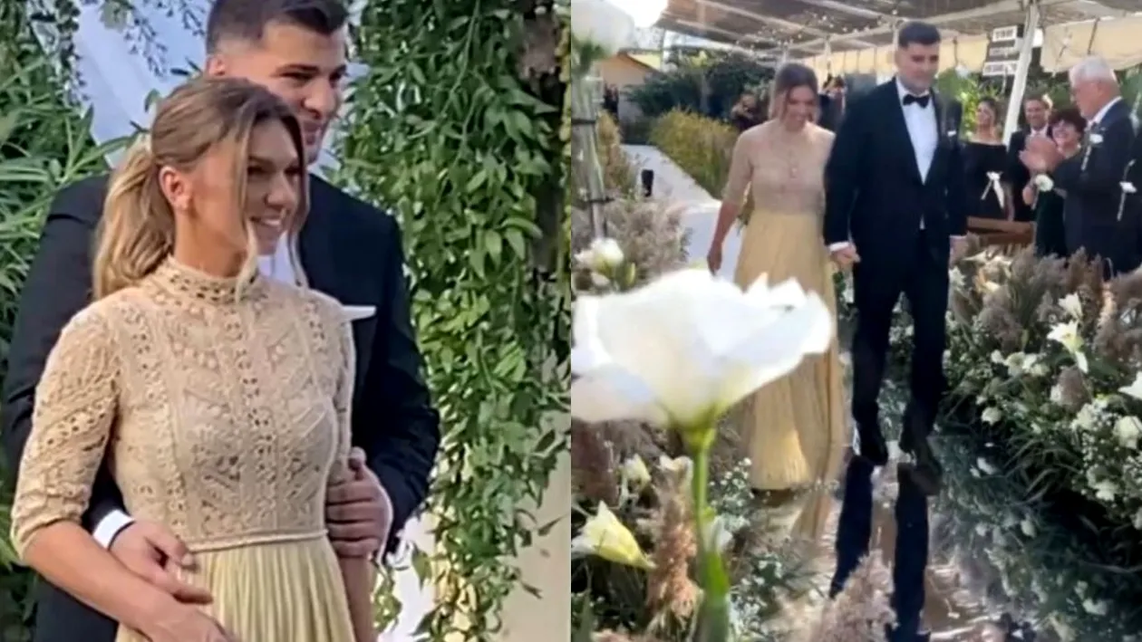 Cum a fost dansul miresei la nunta Simonei Halep. Sportiva a condus hora cu un trandafir alb în mână