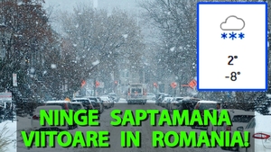 Ninge săptămâna viitoare în România! Pe ce dată vin ninsorile, potrivit meteorologilor Accuweather