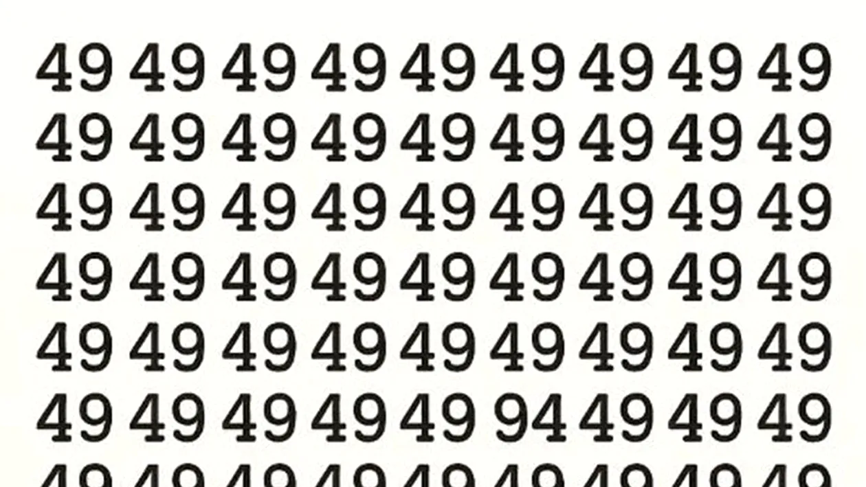 Test de inteligență | Depistați singurul număr diferit de 49! Geniile reușesc în maximum 19 secunde