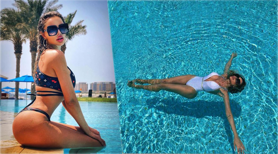 Iulia Albu a comentat în cadrul emisiunii “La Măruță” aceste două fotografii în care Bianca Drăgușanu apare în costume de baie sexy © Instagram