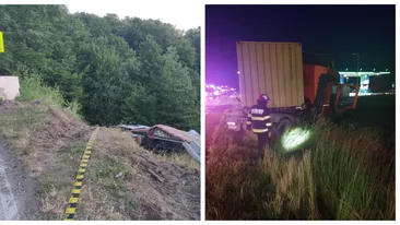 Dezastru pe șoselele din Argeș. Trei accidente petrecute, la prima oră. Un șofer a rămas încarcerat. FOTO&VIDEO