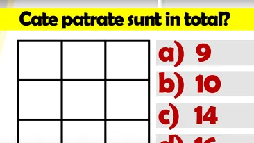 Testul de inteligență la care 99 din 100 greșesc | Câte pătrate sunt în total: 9, 10, 14 sau 16?