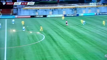 Gafă monumentală la Pro TV. Ce a apărut pe ecran aseară, la ora 20:11, în timpul meciului Feroe - România
