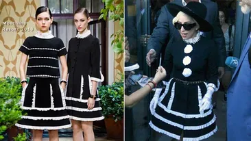 Lady Gaga a purtat la Bucuresti o tinuta care va fi lansata anul viitor! Uite cum a modificat rochia Moschino din colectia 2013