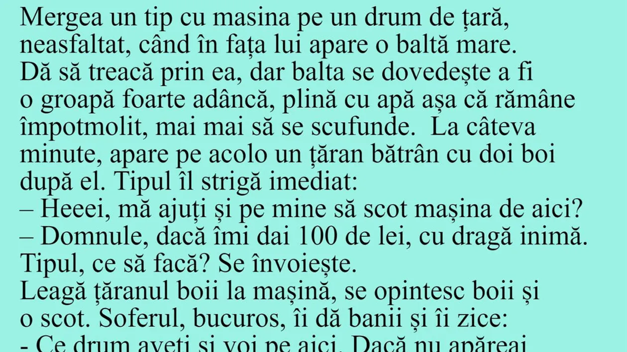 BANCUL ZILEI | Domnule, dacă-mi dai 100 de lei, te ajut cu dragă inimă!