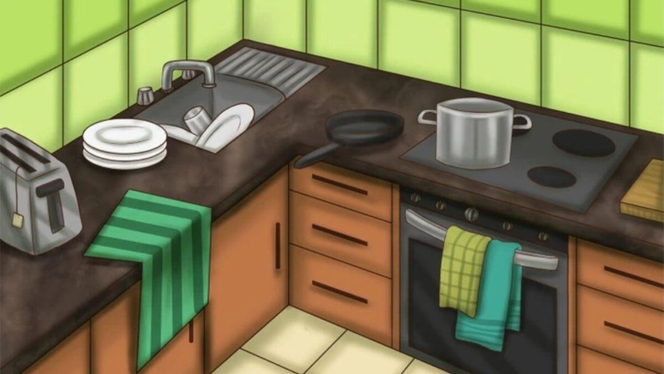 Test de logică | În această poză din bucătărie s-a strecurat o mare greșeală. Ați văzut-o?